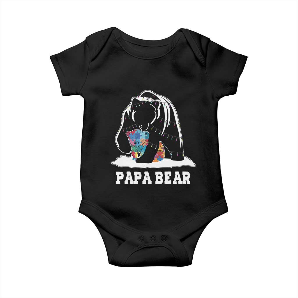 Autism Papa Bear Baby Onesie Support Autistic Matching Family Dad