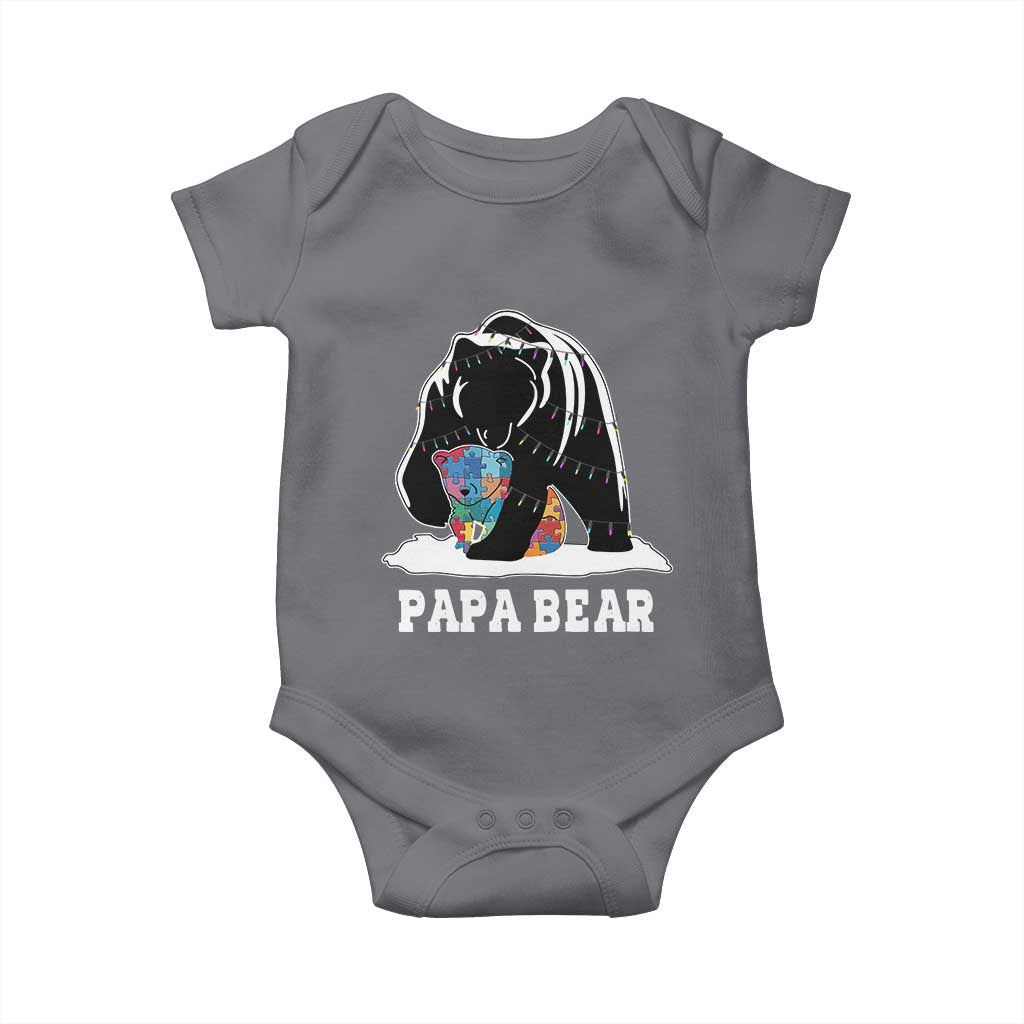 Autism Papa Bear Baby Onesie Support Autistic Matching Family Dad