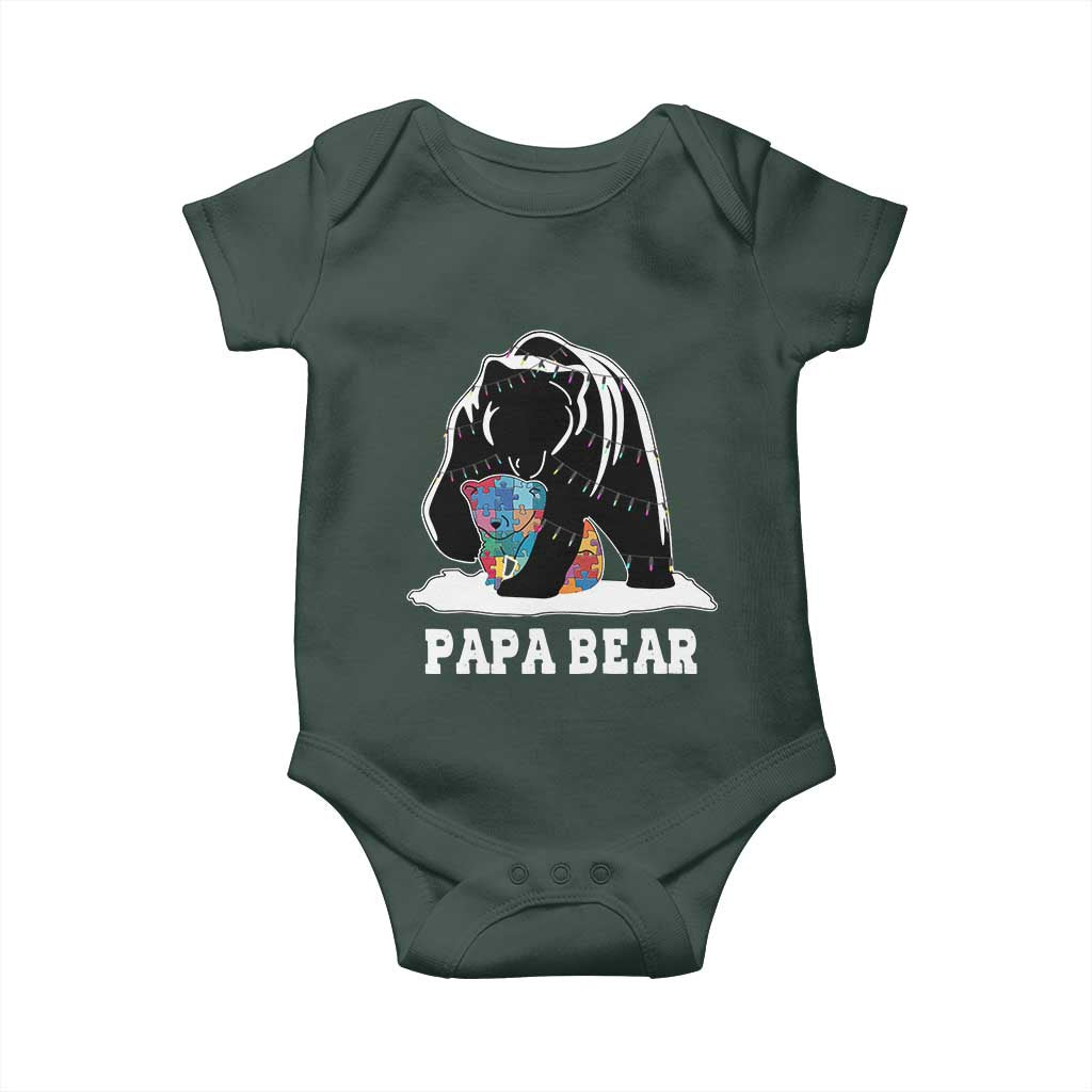 Autism Papa Bear Baby Onesie Support Autistic Matching Family Dad