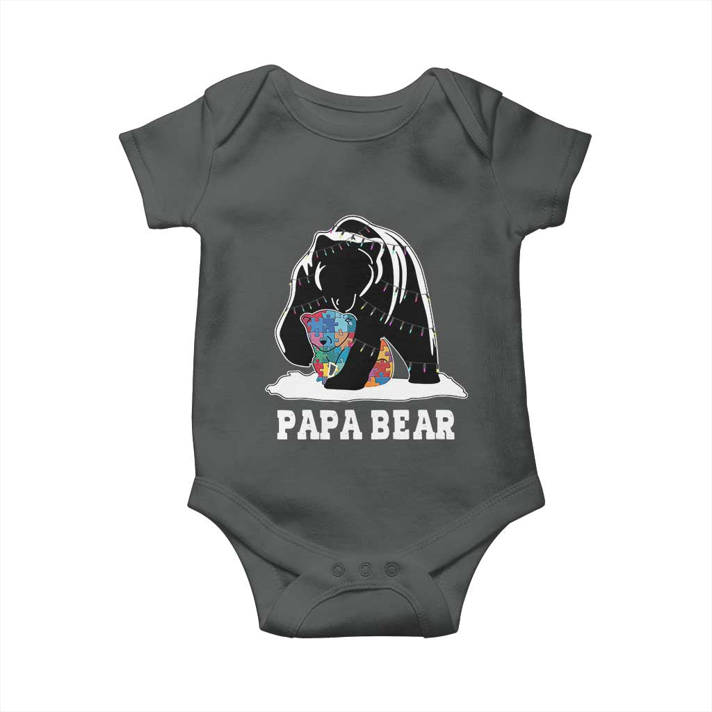 Autism Papa Bear Baby Onesie Support Autistic Matching Family Dad
