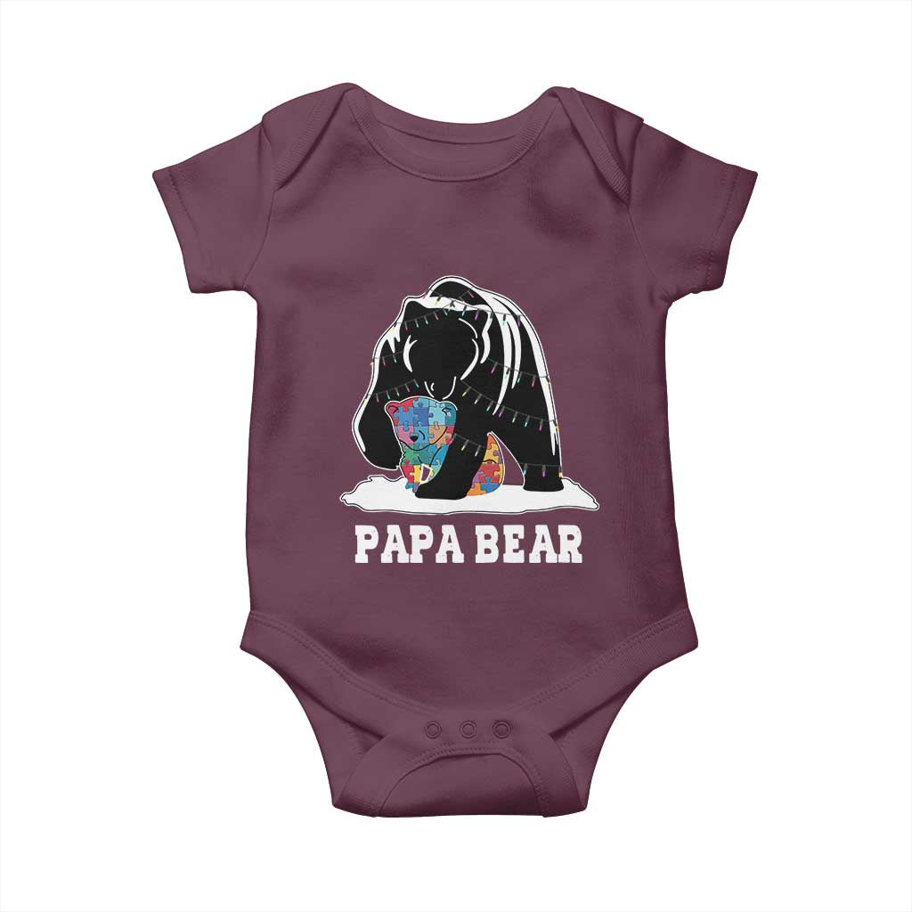 Autism Papa Bear Baby Onesie Support Autistic Matching Family Dad
