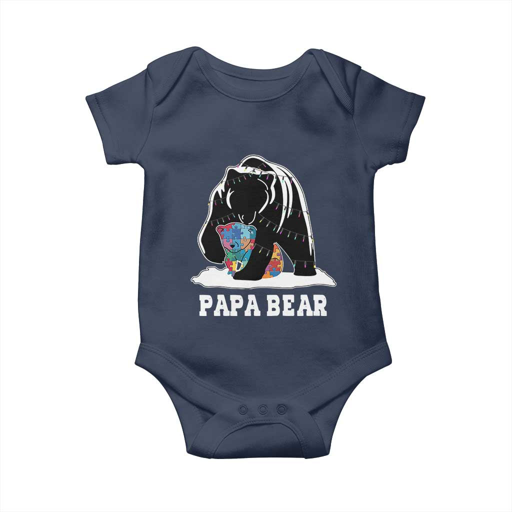 Autism Papa Bear Baby Onesie Support Autistic Matching Family Dad