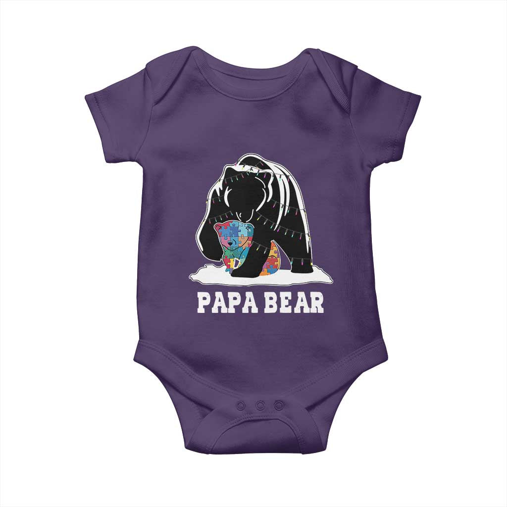 Autism Papa Bear Baby Onesie Support Autistic Matching Family Dad