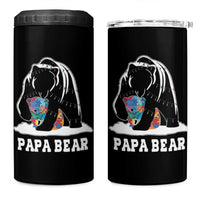 Autism Papa Bear 4 in 1 Can Cooler Tumbler Support Autistic Matching Family Dad