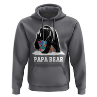 Autism Papa Bear Hoodie Support Autistic Matching Family Dad