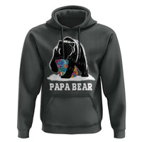 Autism Papa Bear Hoodie Support Autistic Matching Family Dad
