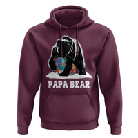 Autism Papa Bear Hoodie Support Autistic Matching Family Dad