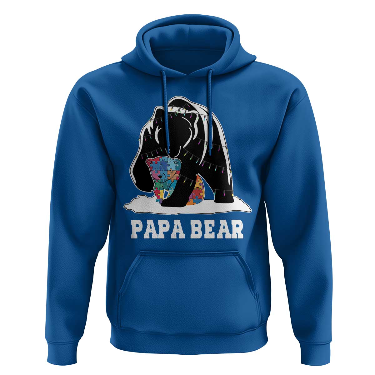 Autism Papa Bear Hoodie Support Autistic Matching Family Dad