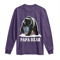 Autism Papa Bear Long Sleeve Shirt Support Autistic Matching Family Dad