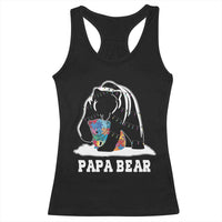 Autism Papa Bear Racerback Tank Top Support Autistic Matching Family Dad