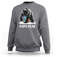 Autism Papa Bear Sweatshirt Support Autistic Matching Family Dad