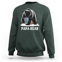 Autism Papa Bear Sweatshirt Support Autistic Matching Family Dad