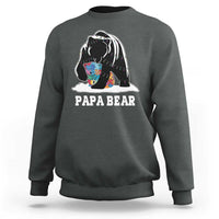 Autism Papa Bear Sweatshirt Support Autistic Matching Family Dad