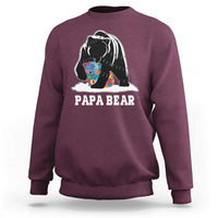 Autism Papa Bear Sweatshirt Support Autistic Matching Family Dad