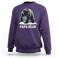 Autism Papa Bear Sweatshirt Support Autistic Matching Family Dad