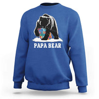 Autism Papa Bear Sweatshirt Support Autistic Matching Family Dad