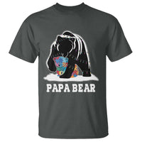 Autism Papa Bear T Shirt Support Autistic Matching Family Dad