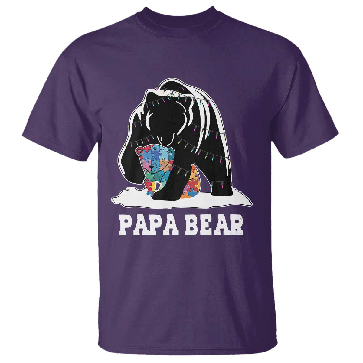Autism Papa Bear T Shirt Support Autistic Matching Family Dad