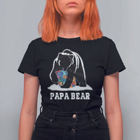 Autism Papa Bear T Shirt For Women Support Autistic Matching Family Dad
