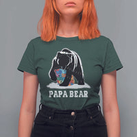 Autism Papa Bear T Shirt For Women Support Autistic Matching Family Dad