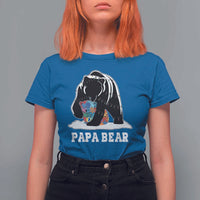Autism Papa Bear T Shirt For Women Support Autistic Matching Family Dad