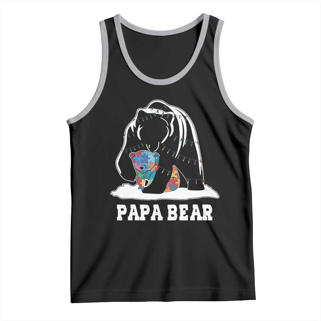 Autism Papa Bear Tank Top Support Autistic Matching Family Dad