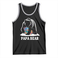 Autism Papa Bear Tank Top Support Autistic Matching Family Dad