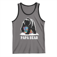 Autism Papa Bear Tank Top Support Autistic Matching Family Dad
