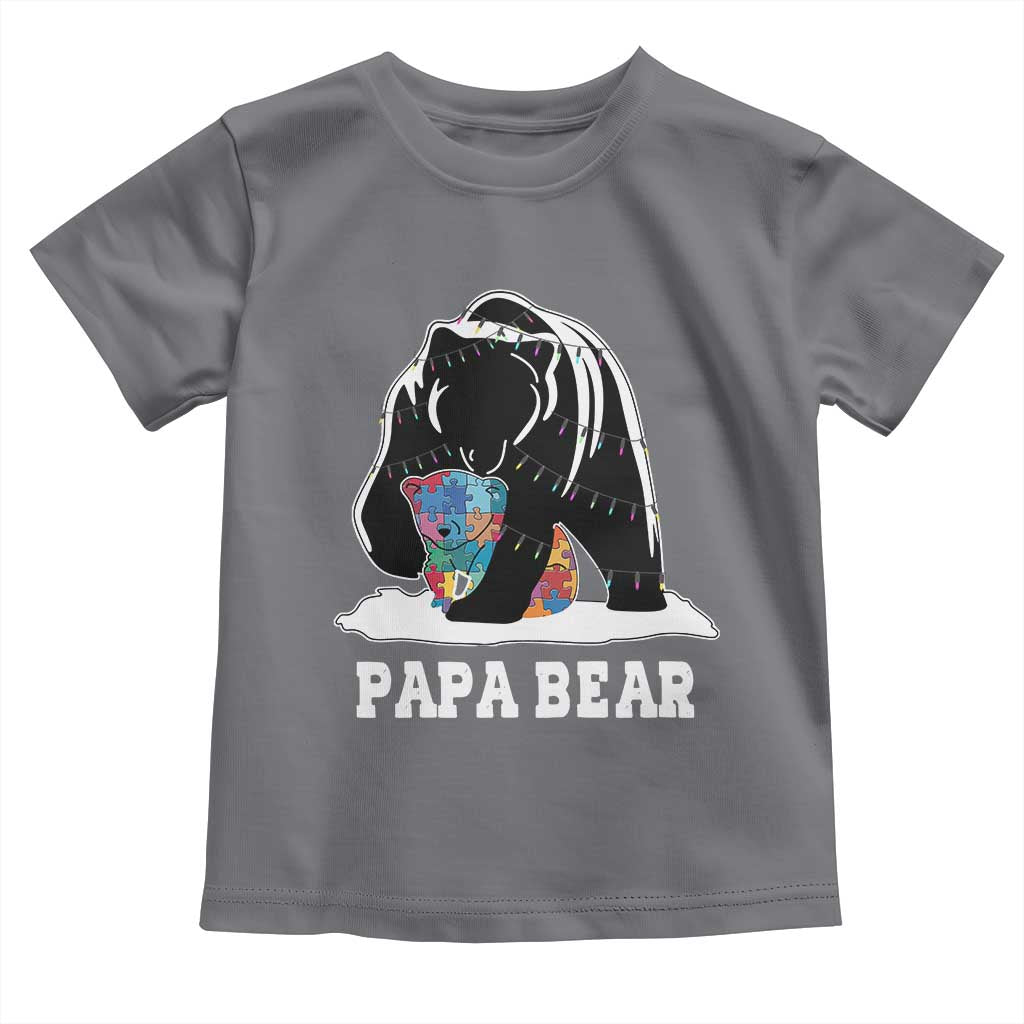 Autism Papa Bear Toddler T Shirt Support Autistic Matching Family Dad