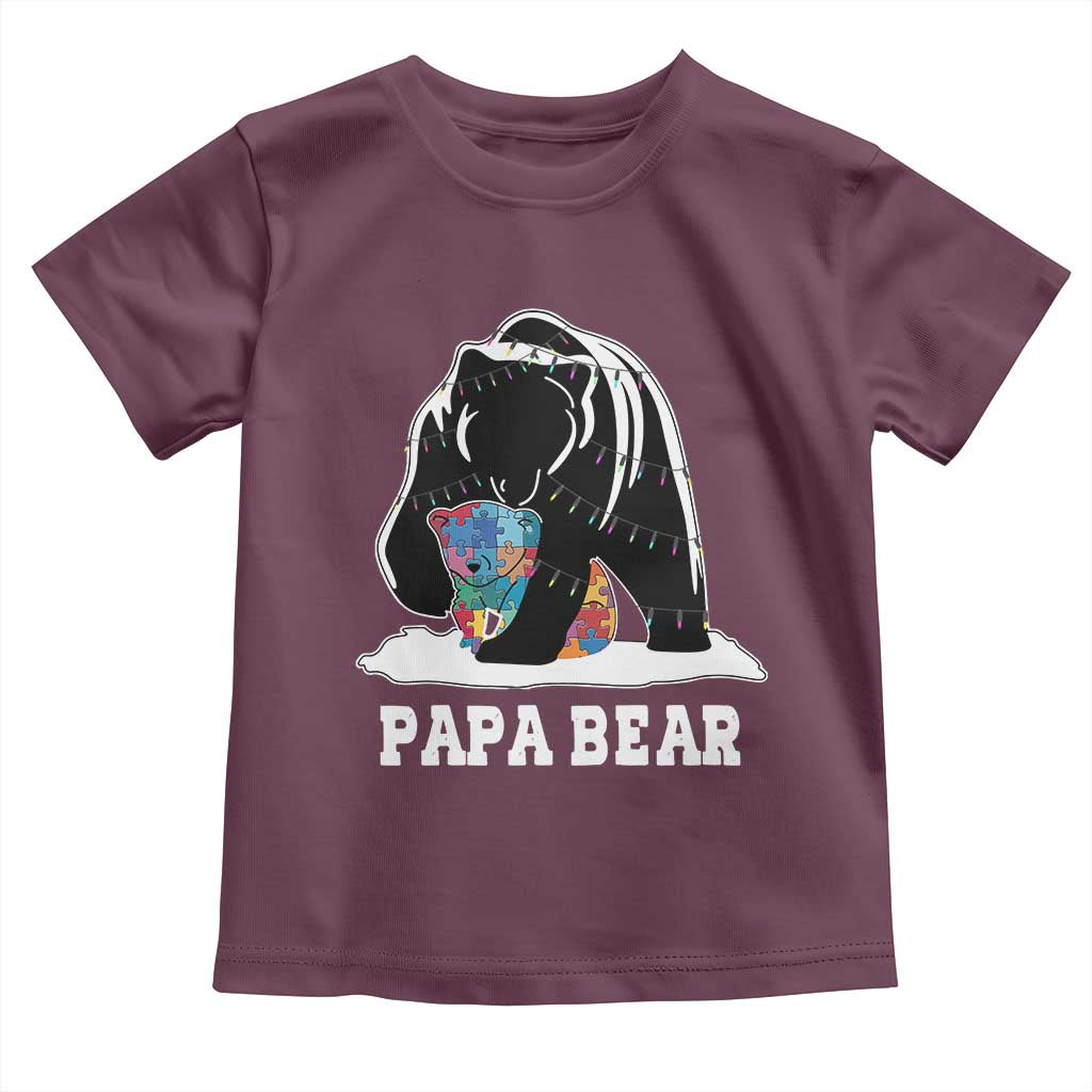 Autism Papa Bear Toddler T Shirt Support Autistic Matching Family Dad