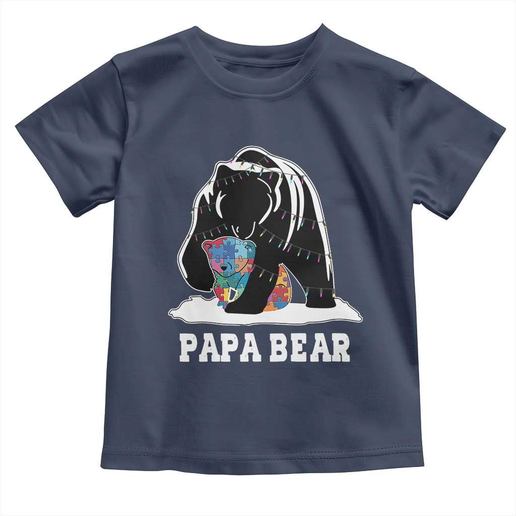 Autism Papa Bear Toddler T Shirt Support Autistic Matching Family Dad