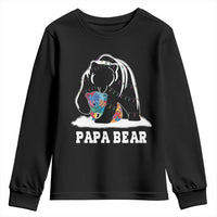 Autism Papa Bear Youth Sweatshirt Support Autistic Matching Family Dad