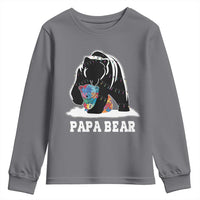 Autism Papa Bear Youth Sweatshirt Support Autistic Matching Family Dad