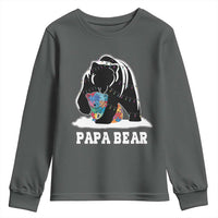Autism Papa Bear Youth Sweatshirt Support Autistic Matching Family Dad