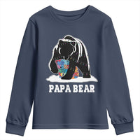 Autism Papa Bear Youth Sweatshirt Support Autistic Matching Family Dad