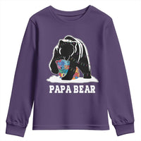 Autism Papa Bear Youth Sweatshirt Support Autistic Matching Family Dad
