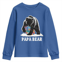 Autism Papa Bear Youth Sweatshirt Support Autistic Matching Family Dad