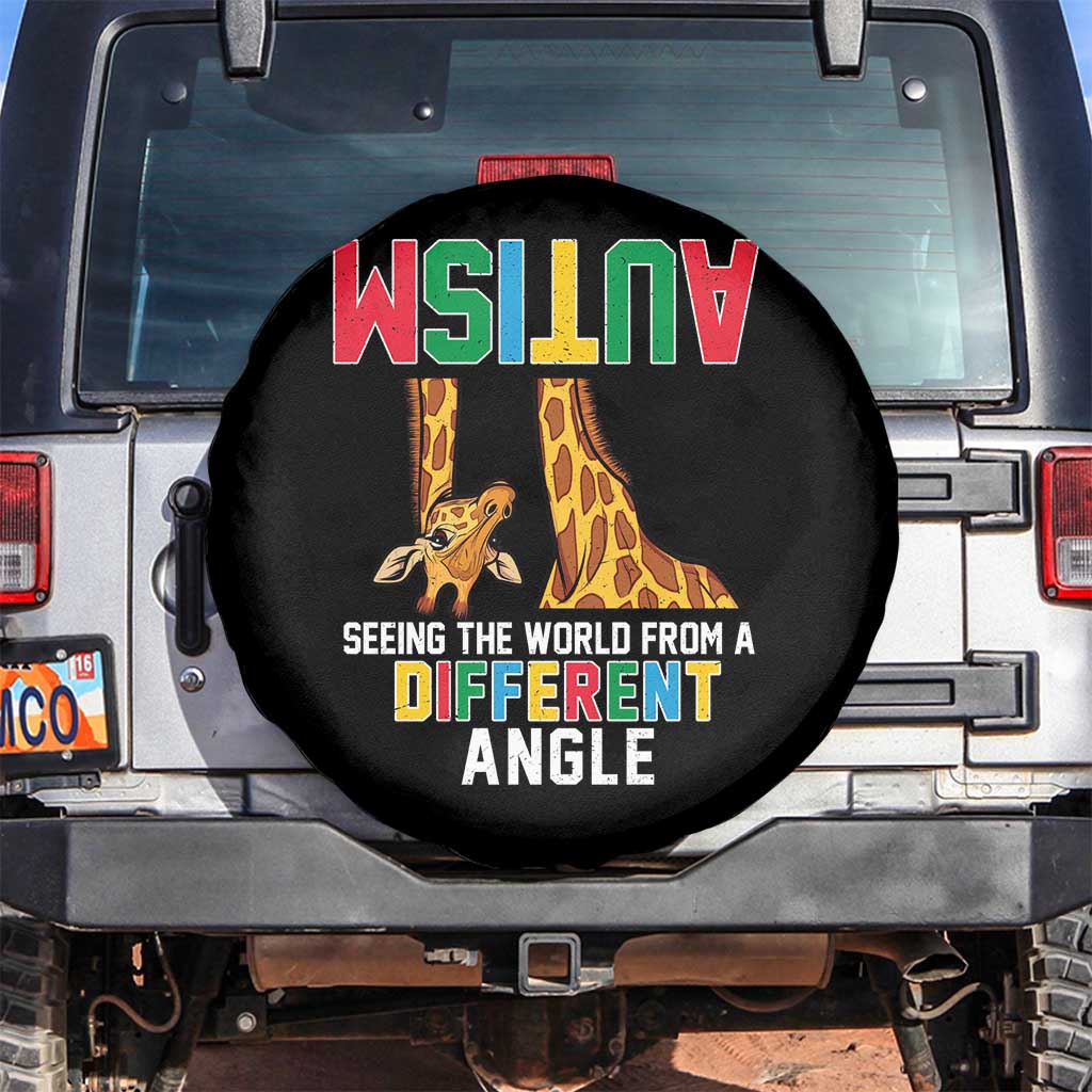 Giraffe Autism Awareness Spare Tire Cover Seeing World Different Angle