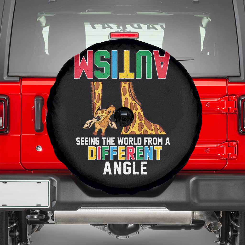 Giraffe Autism Awareness Spare Tire Cover Seeing World Different Angle