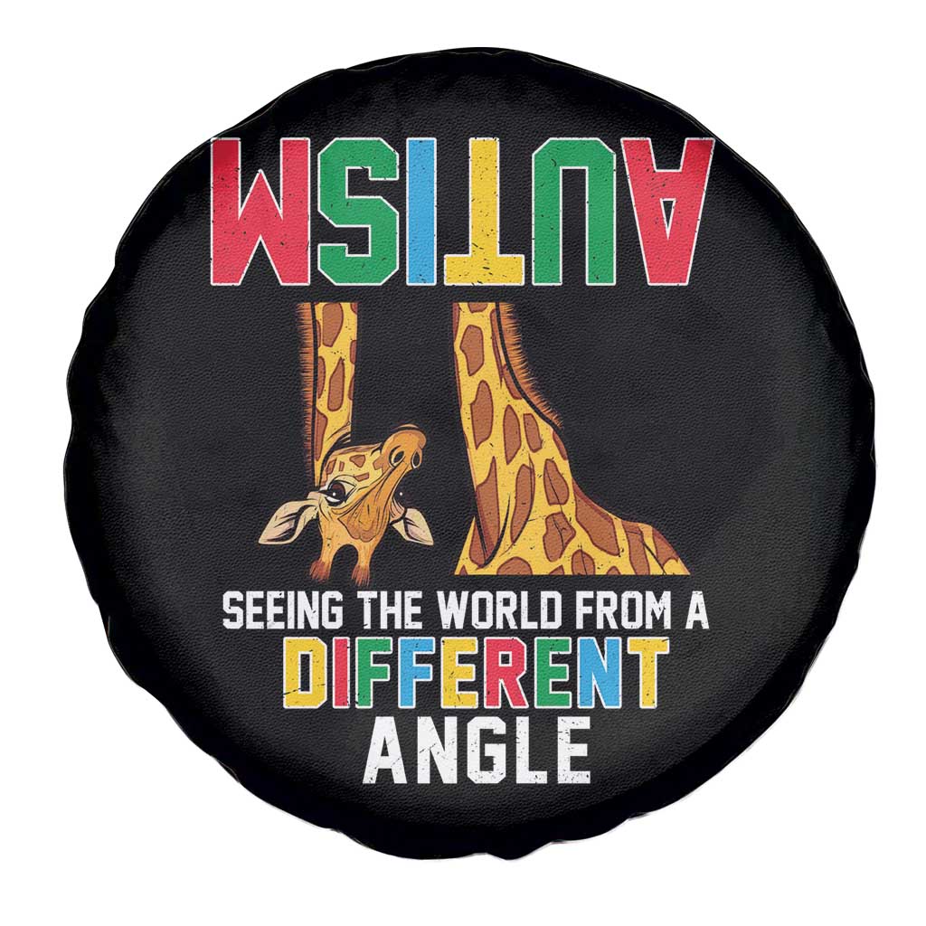 Giraffe Autism Awareness Spare Tire Cover Seeing World Different Angle
