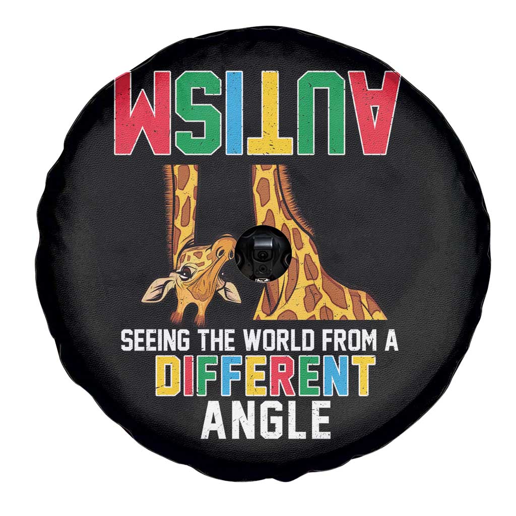 Giraffe Autism Awareness Spare Tire Cover Seeing World Different Angle