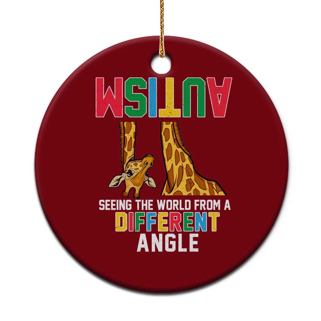 Giraffe Autism Awareness Ceramic Ornament Seeing World Different Angle - Wonder Print Shop