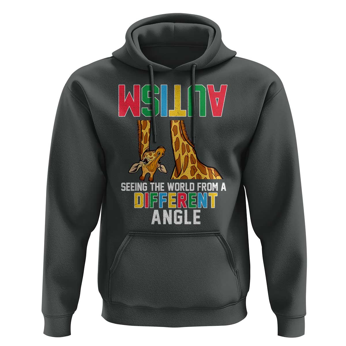 Giraffe Autism Awareness Hoodie Seeing World Different Angle