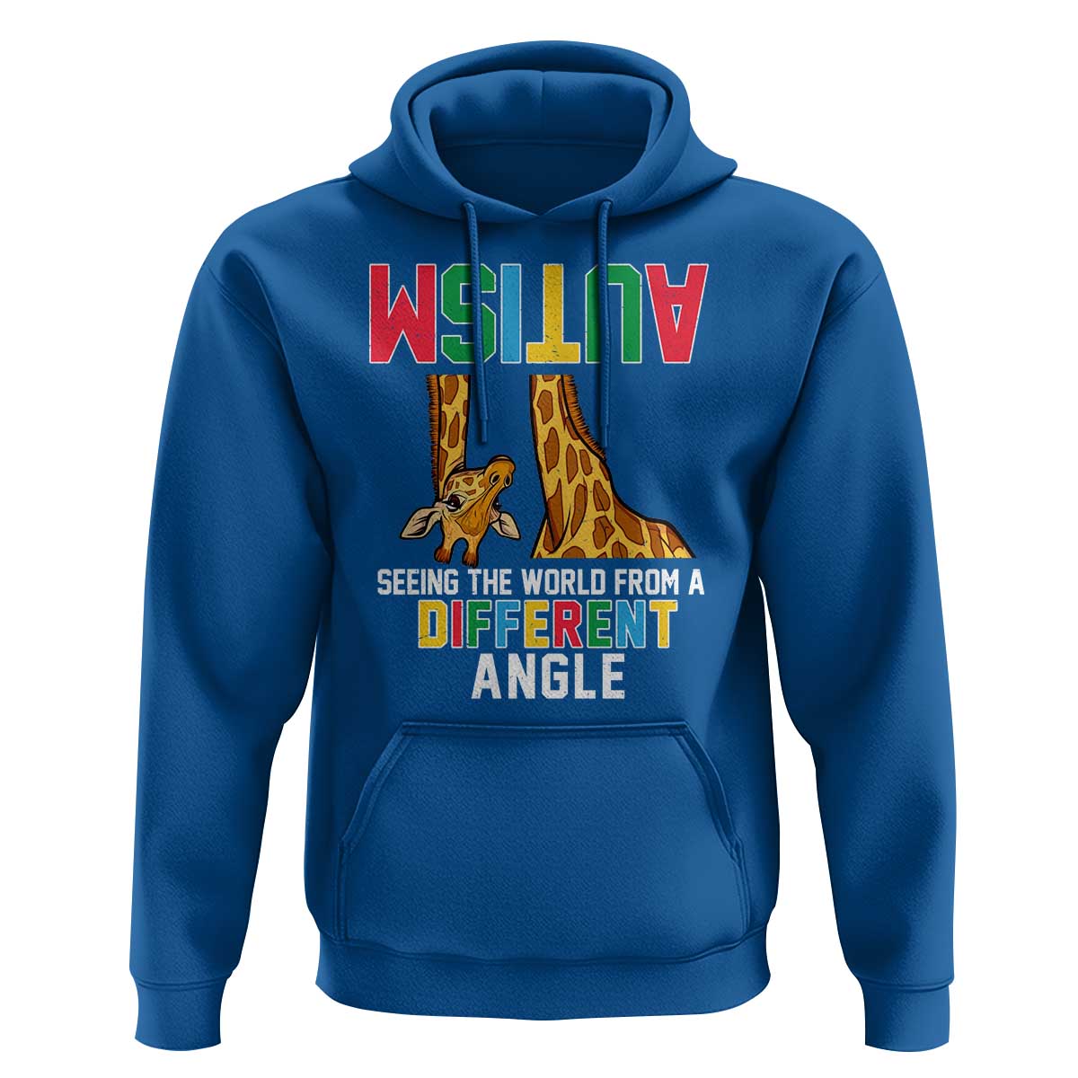 Giraffe Autism Awareness Hoodie Seeing World Different Angle