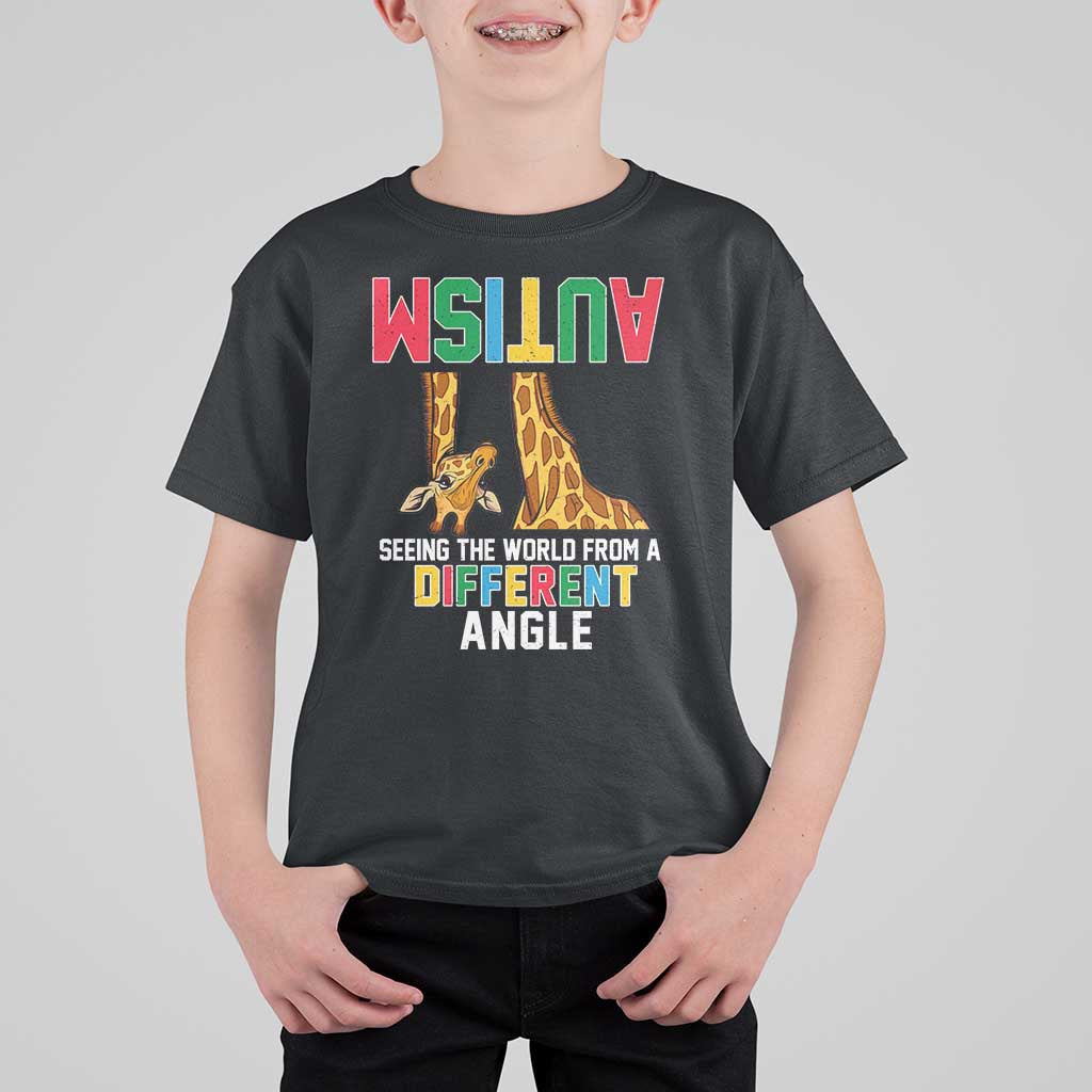 Giraffe Autism Awareness T Shirt For Kid Seeing World Different Angle