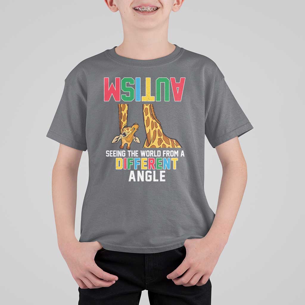 Giraffe Autism Awareness T Shirt For Kid Seeing World Different Angle