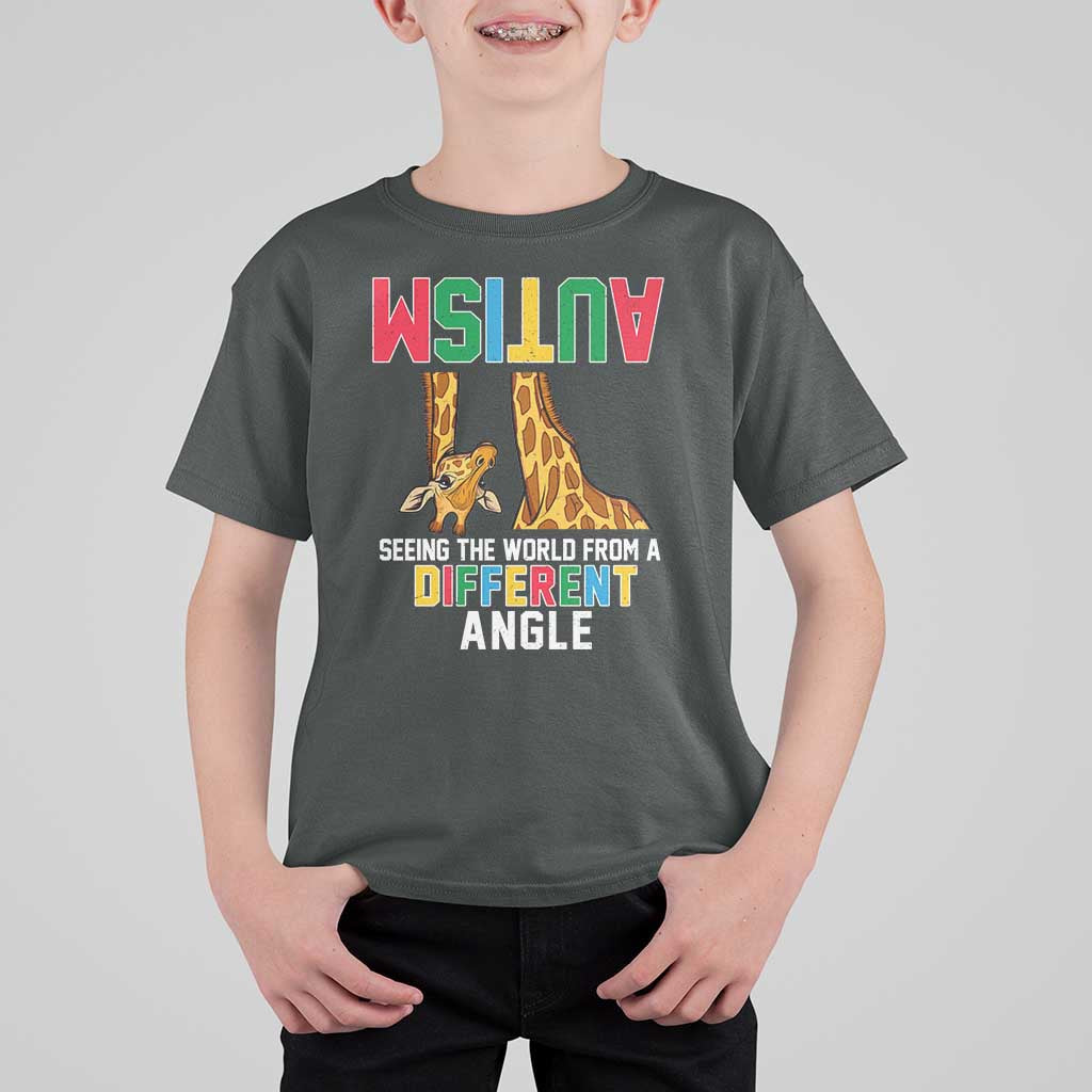 Giraffe Autism Awareness T Shirt For Kid Seeing World Different Angle
