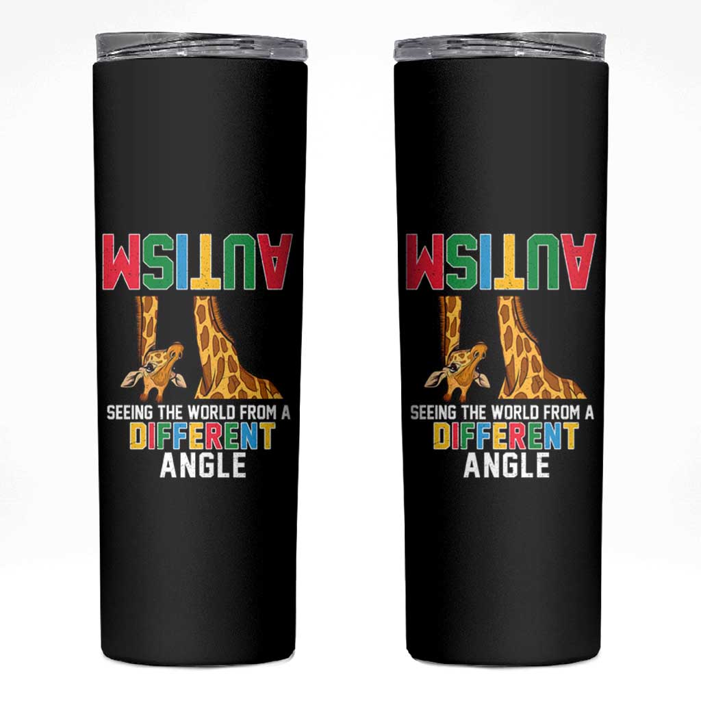 Giraffe Autism Awareness Skinny Tumbler Seeing World Different Angle
