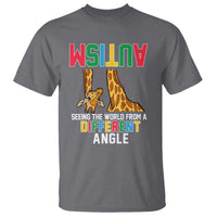 Giraffe Autism Awareness T Shirt Seeing World Different Angle