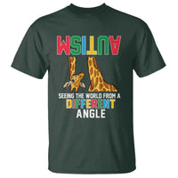 Giraffe Autism Awareness T Shirt Seeing World Different Angle